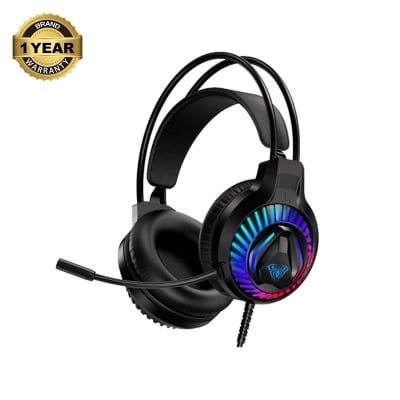 Picture of AULA S605 Wired Double Port Black Over-Ear Gaming Headphone