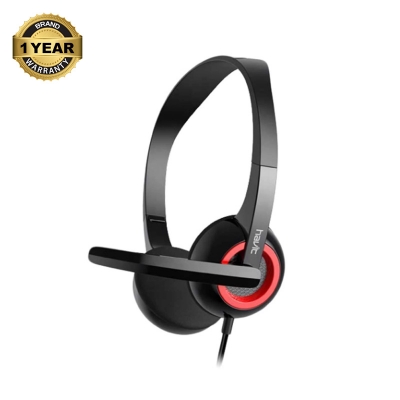 Picture of Havit H202d 3.5mm Double Plug Wired Black Headphone for Computer