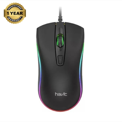 Picture of Havit MS72 Cool RGB Wired Black Optical Gaming Mouse