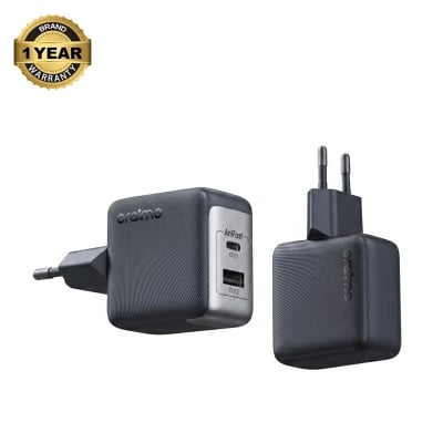 Picture of Oraimo PowerGan 33W fast Charger Pro Dual Output Adapter With Type-C Cable (OCW-7331E+C54)- Black
