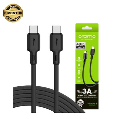 Picture of Oraimo USB C To USB C 3A Data Cable Black - (OCD-114CC)