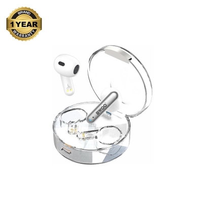 Picture of BWOO BO-BW95-WH White TWS Bluetooth Transparent Earbuds