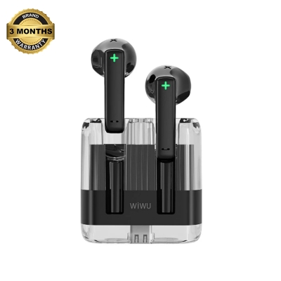 Picture of WiWU T21 Transparent Black Bluetooth Earbuds