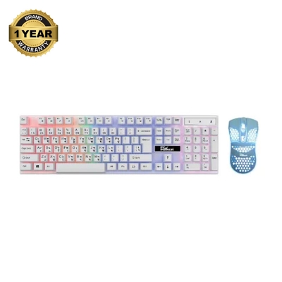 Picture of Pc Power PGC801BG13 RGB Wired White Gaming Keyboard & Mouse Combo with Bangla