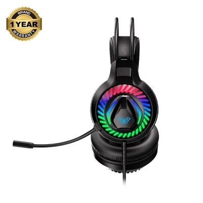 Picture of AULA S605 Wired Double Port Black Over-Ear Gaming Headphone