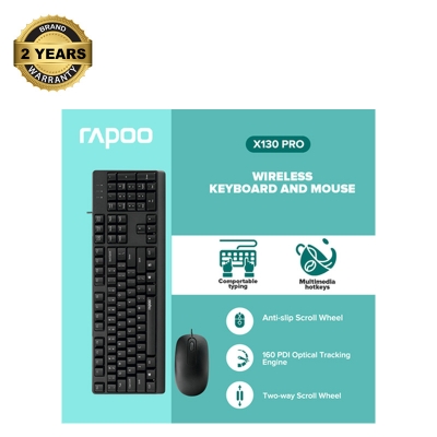 Picture of Rapoo X130 Pro Wired Black Keyboard & Mouse Combo with Bangla
