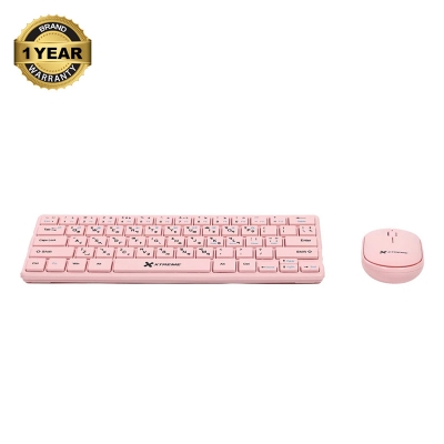 Picture of Xtreme K911C Pink Wireless Keyboard & Mouse Combo with Bangla