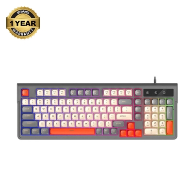 Picture of T-WOLF T13 Wired Gray (Cream+Black+Orange Key) Gaming Keyboard