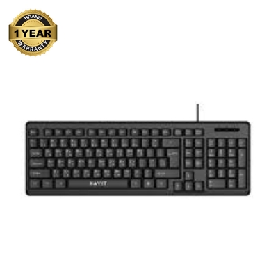 Picture of Havit KB241 Wired Black Keyboard with Bangla