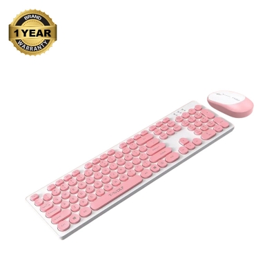 Picture of T-WOLF TF770 Pink Wireless Keyboard & Mouse Combo
