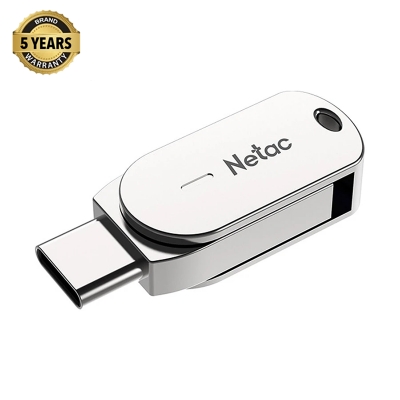 Picture of Netac U785C 64GB USB 3.1 Gen 1 & Type-C OTG Silver Pen Drive