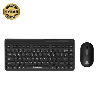 Picture of Revenger RKM-24W Mini Black Wireless Keyboard & Mouse Combo with Bangla & Tablet Holder