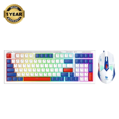 Picture of T-WOLF TF610 White & Blue Wired Keyboard & Mouse Gaming Combo
