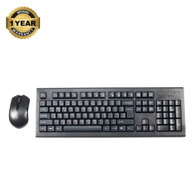 Picture of A4TECH 3000N Black Wireless Keyboard & Mouse Combo with Bangla