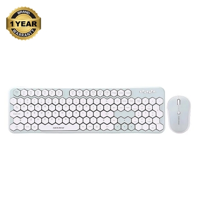 Picture of GEEZER Honey S White & Green Wireless Keyboard & Mouse Combo