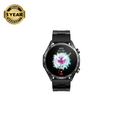 Picture of Haylou Solar 5 Amoled Black Bluetooth Calling Smart Watch with METAllic + Silicone Strap