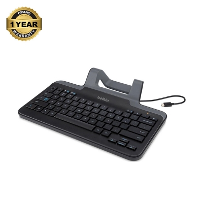 Picture of Belkin B2B191 USB-C Wired Black-Gray Tablet Keyboard with Stand