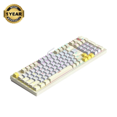 Picture of T-WOLF T50 RGB Wired (Blue Switch) Gray & White Mechanical Gaming Keyboard