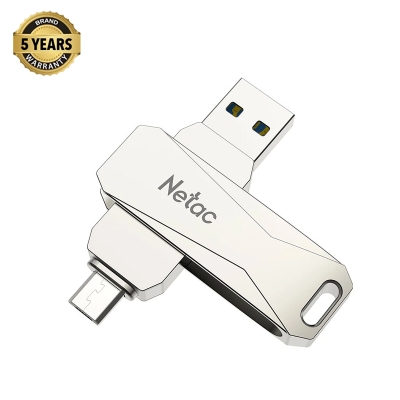 Picture of Netac U782C 128GB USB 3.0 Gen 1 & Type-C OTG Pearl Nickel Pen Drive #NT03U782C-128G-30PN / NT03U782C-128G-32PN