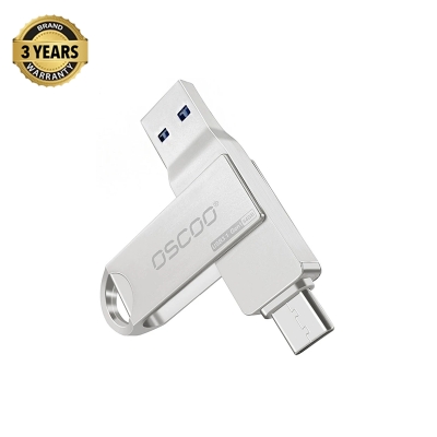 Picture of OSCOO CU002 64GB USB 3.1 Gen 1 & Type-C OTG Silver Pen Drive