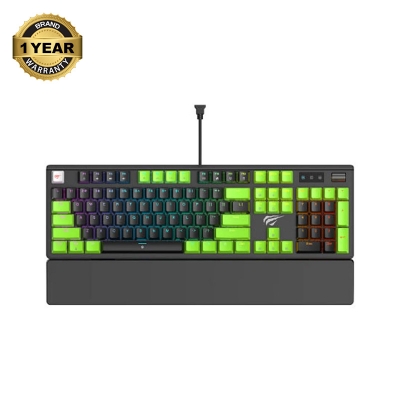 Picture of Havit Gamenote KB926L Wired Black & Green (Jiuzi Blue Switch) RGB Backlit Mechanical Gaming Keyboard