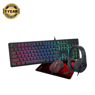 Picture of Redragon S107P-BA Wired Black Gaming Keyboard Mouse Headphones and Mouse Pad Combo