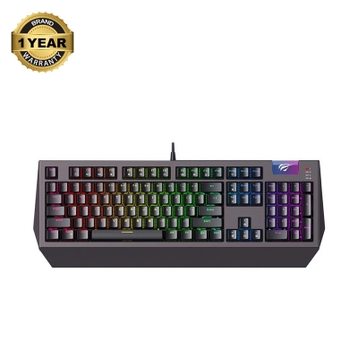 Picture of Havit KB872L Wired Multi-Function RGB Backlit (Blue switch) Black-Ochre Gaming Keyboard