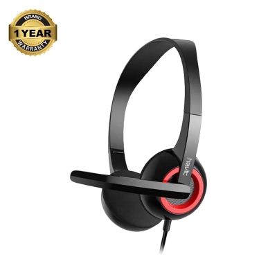 Picture of Havit H202d 3.5mm Double Plug Wired Black Headphone for Computer
