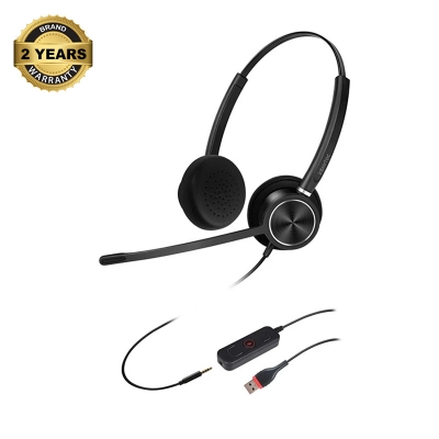 Picture of Inbertec C10DJU Duo USB & 3.5mm Jack Noise Cancelling Black Headphone