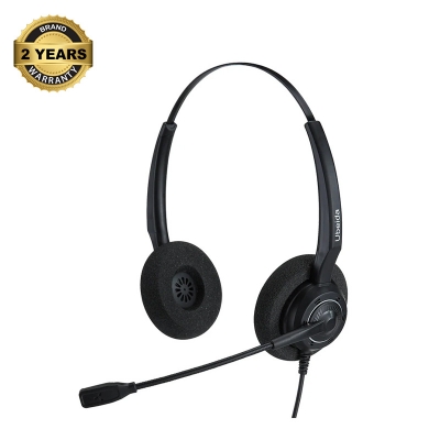 Picture of Inbertec UB200DU Duo Wired USB Noise Cancelling Black Headphone