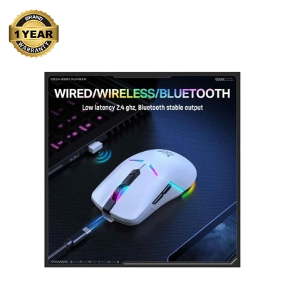 Picture of ONIKUMA CW928 RGB Tri Mode Wireless White Gaming Mouse
