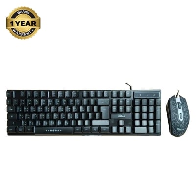 Picture of Pc Power PGC801DG17 Wired Black Gaming Keyboard & Mouse Combo with Bangla