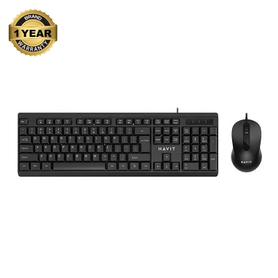 Picture of Havit KB270CM Black Wired Keyboard & Mouse Combo With Bangla