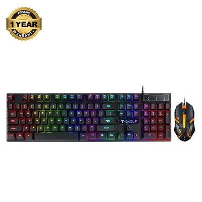Picture of T-WOLF TF200 Black Wired Keyboard & Mouse Gaming Combo