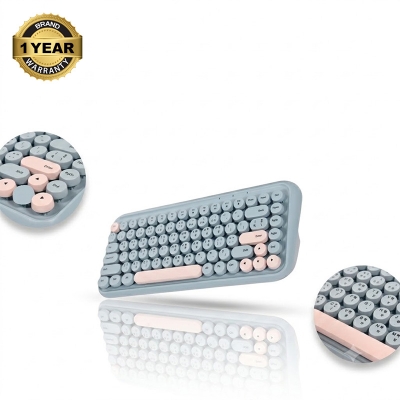 Picture of Xtreme K898W Wireless Sky Blue-Light Pink Keyboard with Bangla
