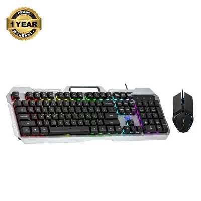Picture of AULA F2023 Silver & Black Wired Gaming Keyboard & Mouse Combo