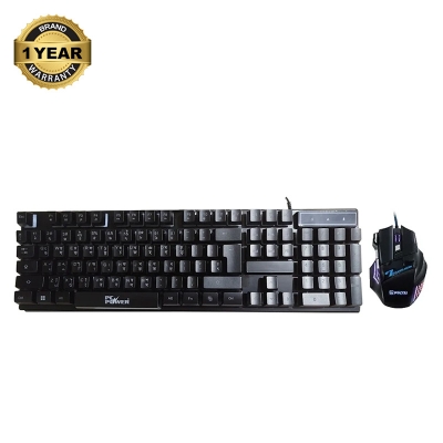 Picture of Pc Power PGC801G12 Wired Black Gaming Keyboard & Mouse Combo with Bangla
