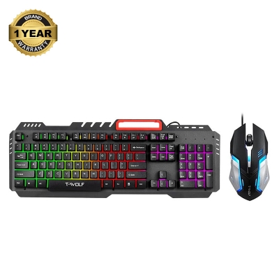 Picture of T-WOLF TF600 Black Wired Keyboard & Mouse Gaming Combo