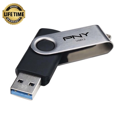 Picture of PNY Turbo Attache R 64GB USB 3.2 Silver & Black Pen Drive