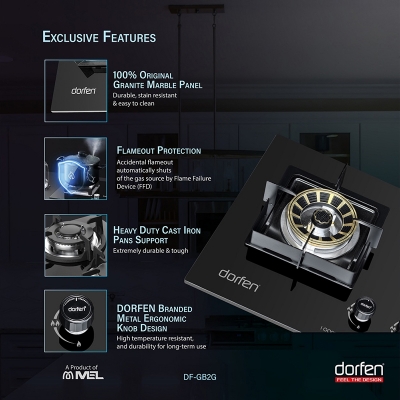 Picture of DORFEN Marble Panel Gas Stove with 2-Burner