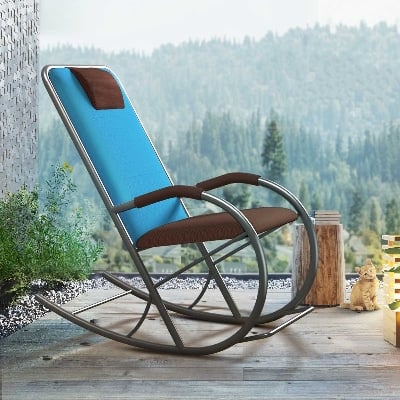 Picture of REGAL Metal Rocking Chair ROCKING CHAIR-RCH-201 CHOCO BLUE