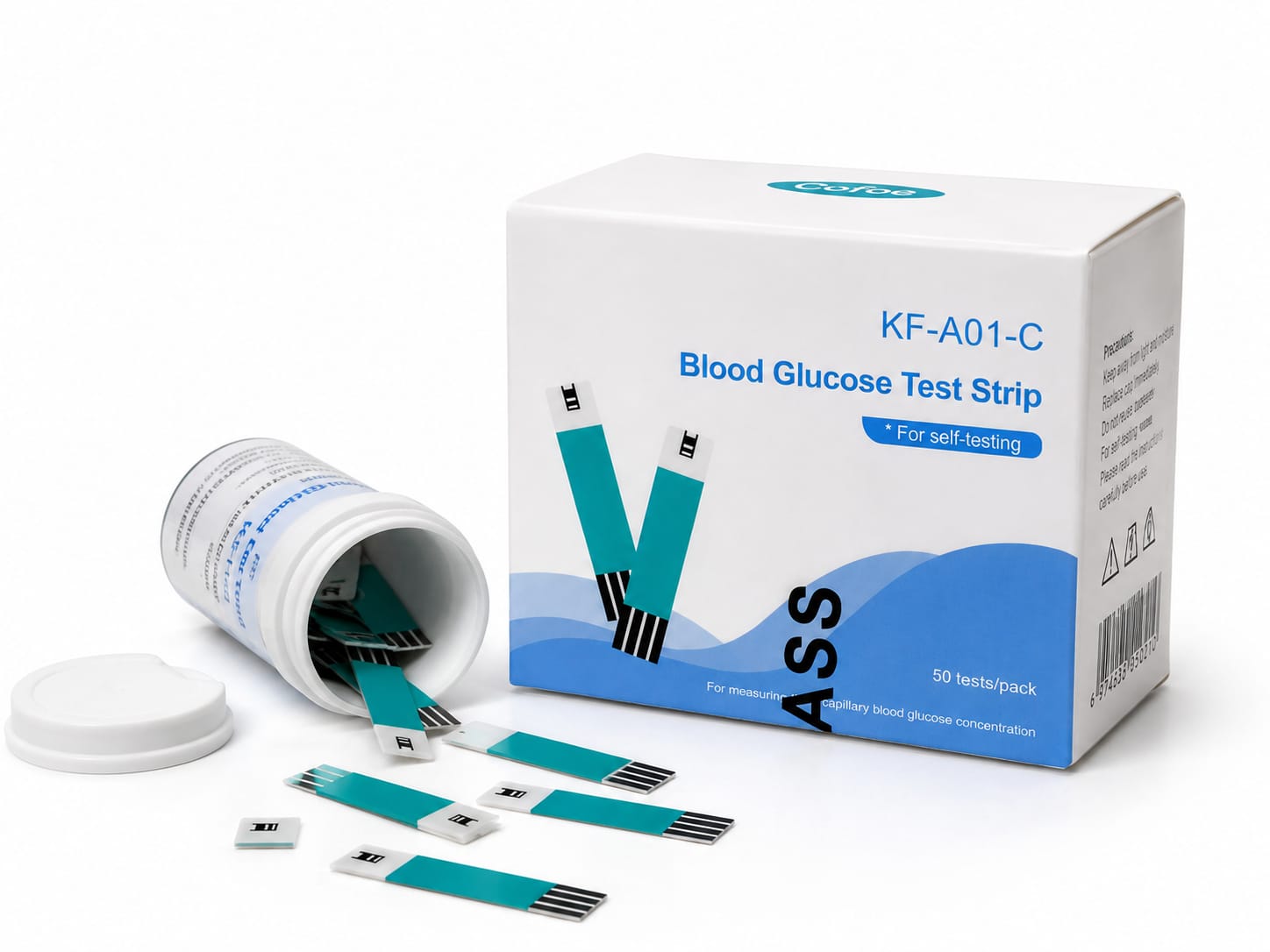 Picture of Cofoe KF-A01-C Blood Glucose Test Strips ( 50 ) Test Strips for Fast, Accurate & Reliable Blood Sugar Monitoring