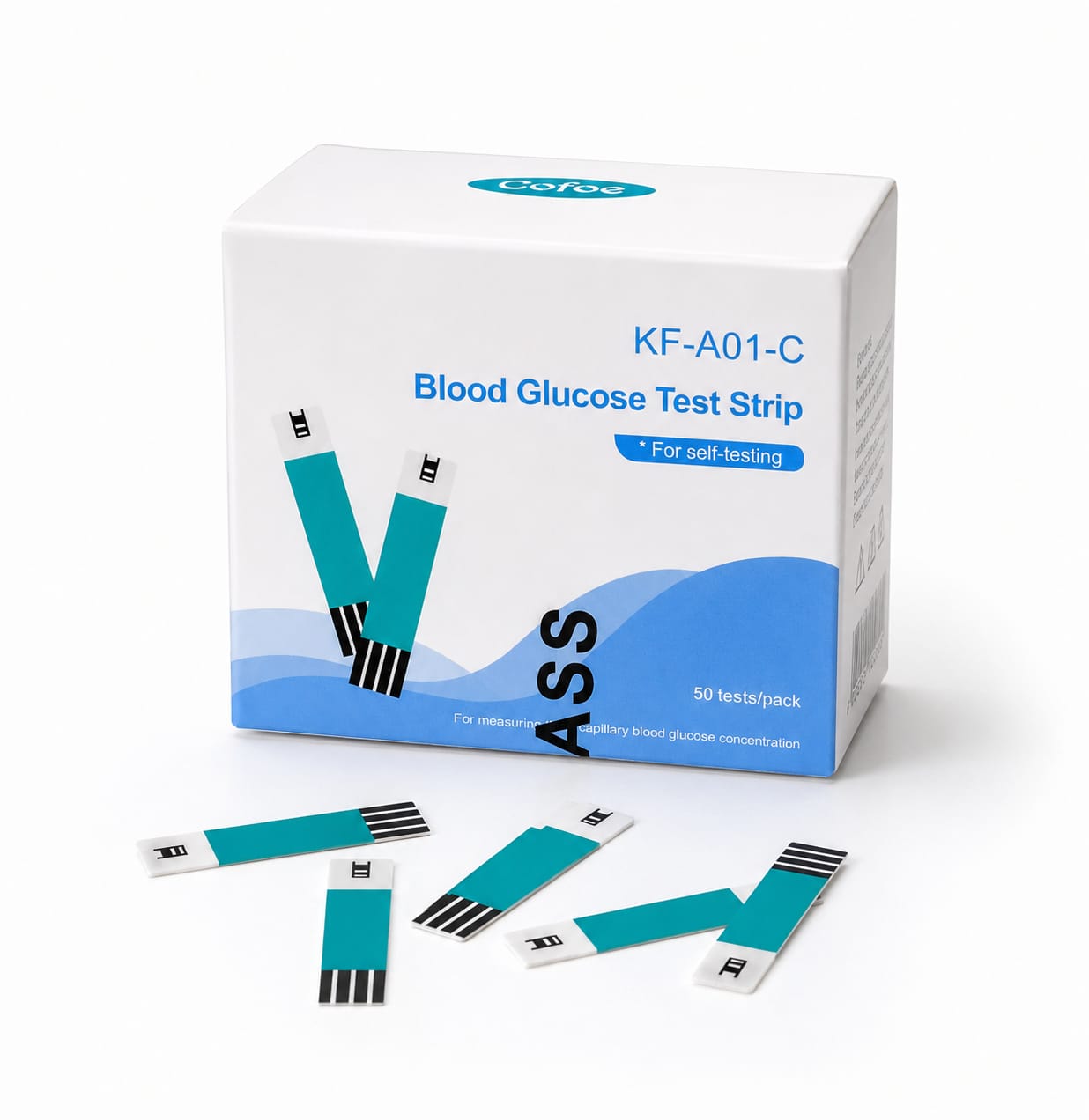 Picture of Cofoe KF-A01-C Blood Glucose Test Strips ( 50 ) Test Strips for Fast, Accurate & Reliable Blood Sugar Monitoring