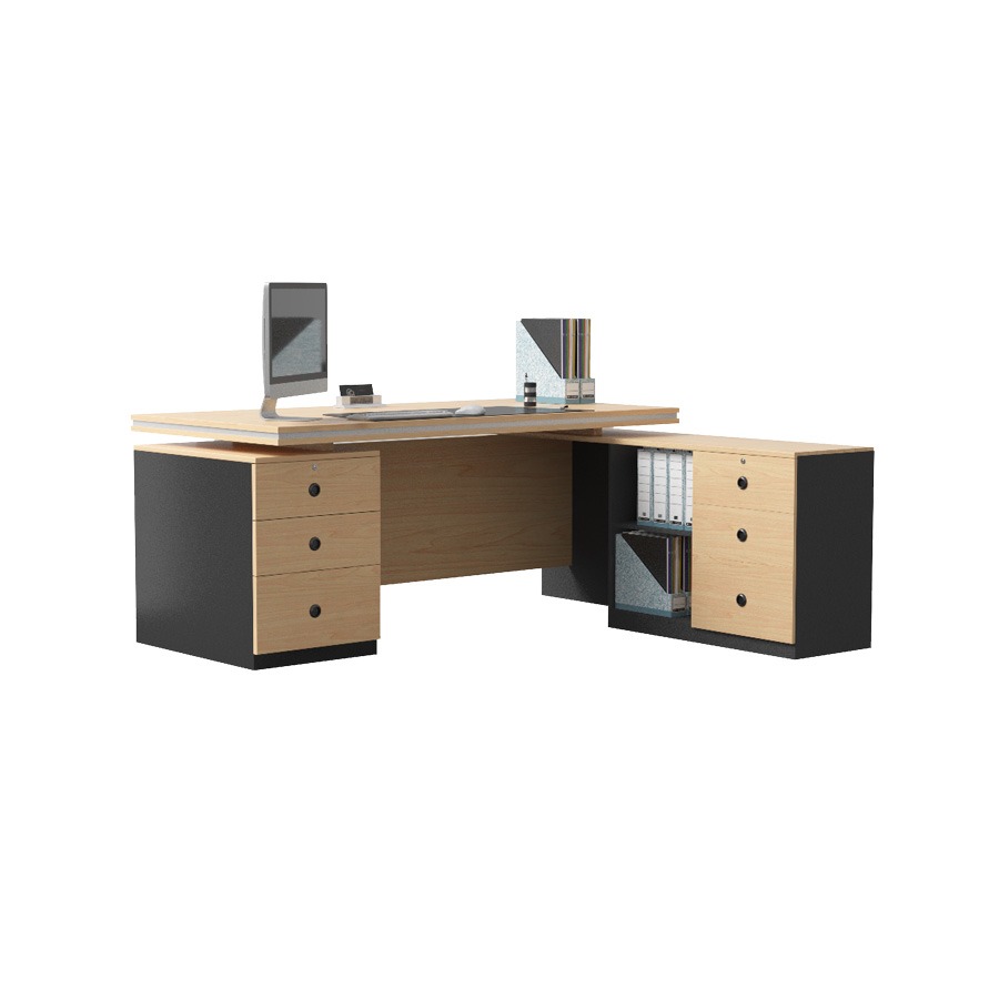Picture of REGAL Laminated Board Senior Executive Table Beech And Black SEO-101-1-1-36