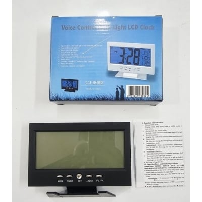 Picture of LCD Alarm Clock 8082 Voice control Back Light-Black