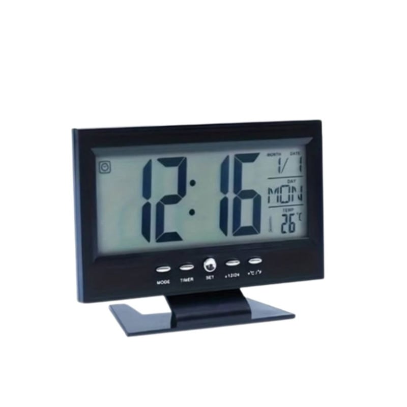 Picture of LCD Alarm Clock 8082 Voice control Back Light-Black