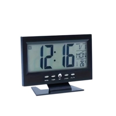 Picture of LCD Alarm Clock 8082 Voice control Back Light-Black