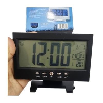 Picture of LCD Alarm Clock 8082 Voice control Back Light-Black