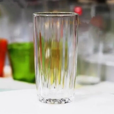Picture of Everyday Use good quality strong crystal clear unique design Heavy 300 Ml Drinking Water glass set 6 pcs-White