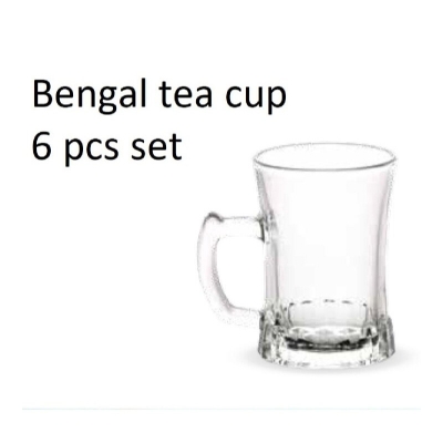 Picture of Good Quality Everyday UseTea coffee Cup set Crystal Clear transparent Beautiful unique design Premium Cup Set 6 Piece 100 Ml-White